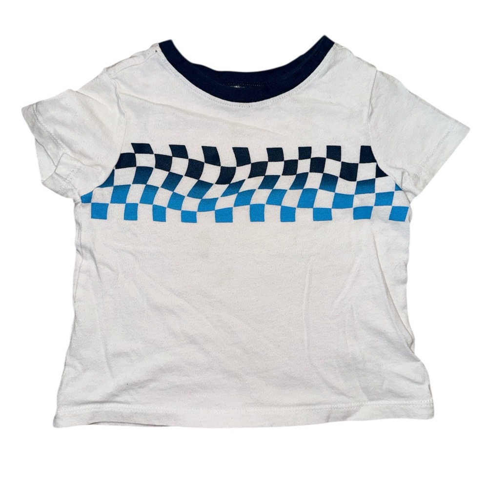Kids Checkered Blue and White T-Shirt